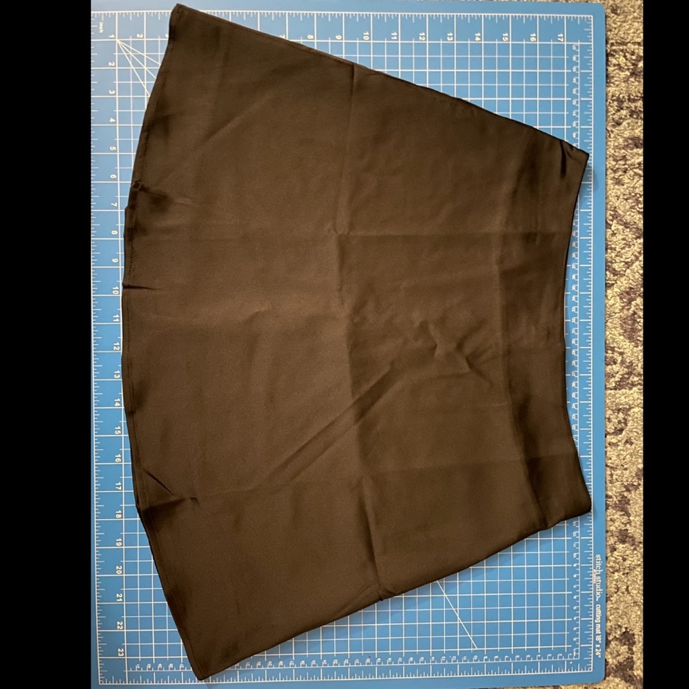 Black mini silk skirt